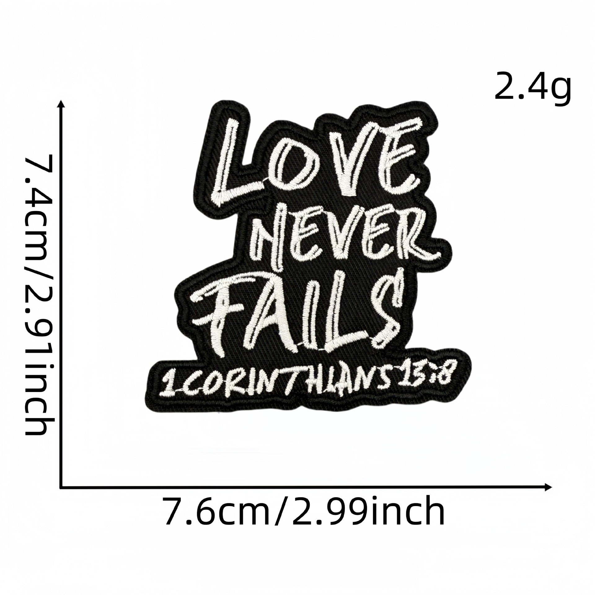 Wholesale Black and white English embroidered patch accessories